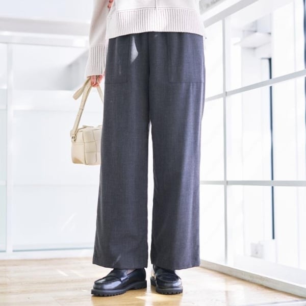 デッサン（Dessin）/【裏地付き洗える】コンフォートワイドパンツ