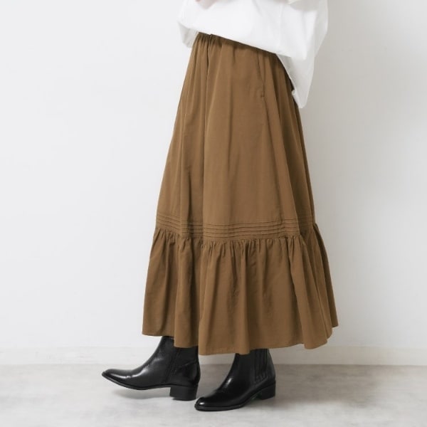 【NEW】デッサン（Dessin）/【ウエストゴム洗える】コットンフレアスカート