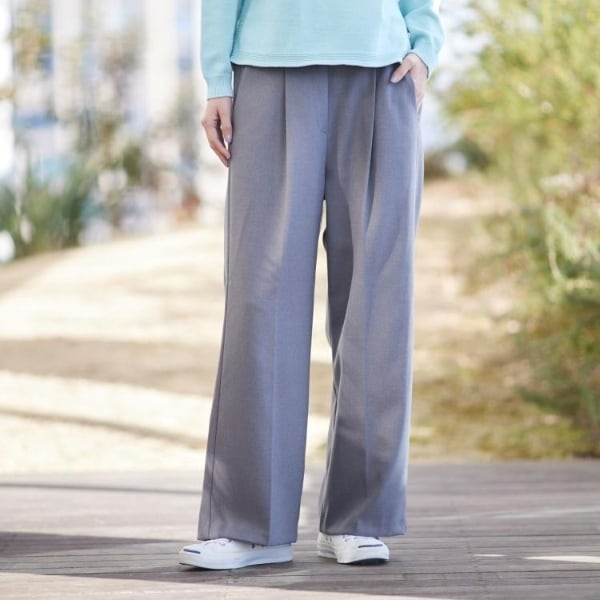 【NEW】デッサン（Dessin）/【洗える】裏起毛セミワイドツイルパンツ