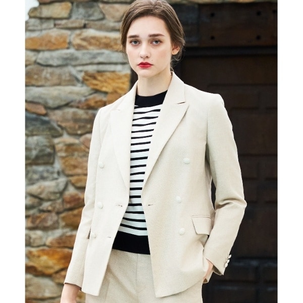 ドレステリア（DRESSTERIOR）/【セットアップ】リネン混ダブルブレストジャケット