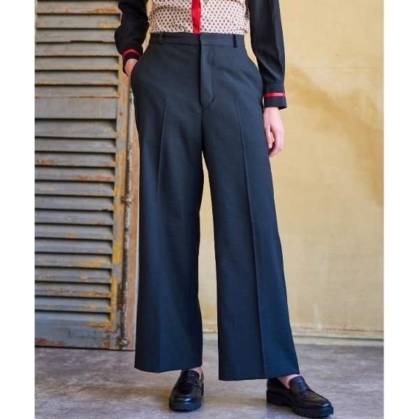 ドレステリア（DRESSTERIOR）/【洗える吸水速乾接触冷感UVカット】リネンミックスストレッチワイドパンツ