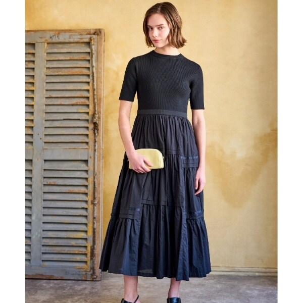 ドレステリア（DRESSTERIOR）/【ロング丈】ハーフスリーブタックティアードワンピースの通販は