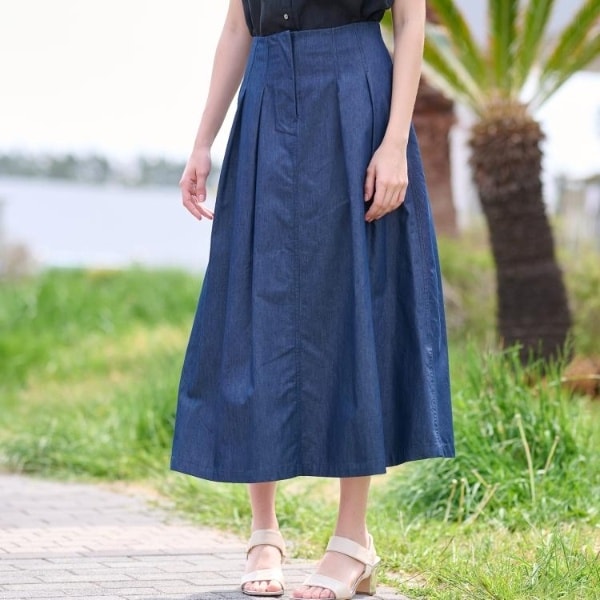 ドレステリア（DRESSTERIOR）/【接触冷感吸水速乾】クールタッチデニムライクタックスカート