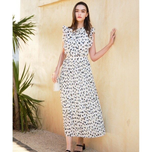 ドレステリア（DRESSTERIOR）/シアーリーフフリルスリーブワンピ