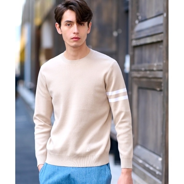 ドレステリア（DRESSTERIOR）/コットンスムース アームラインクルーネックニット