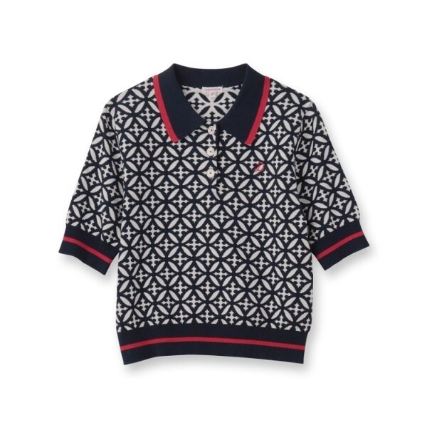 ドレステリア（DRESSTERIOR）/【大人百花春号掲載 モデル美香さん着用】オーバーラップサークルジャカードポロニット