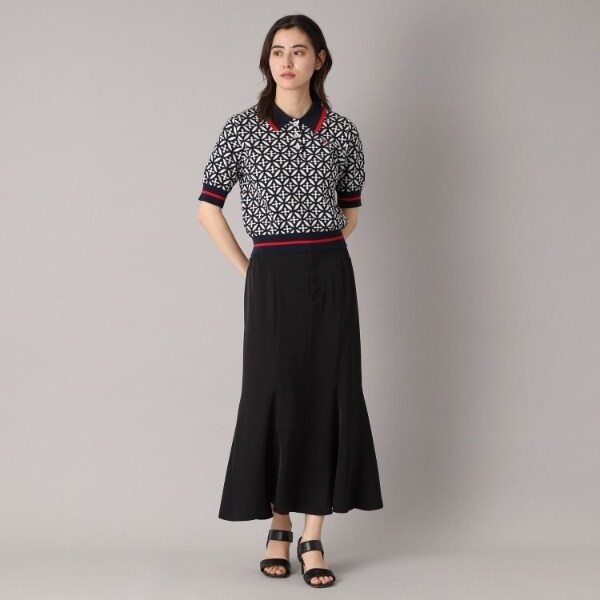 ドレステリア（DRESSTERIOR）/【大人百花春号掲載 モデル美香さん着用】オーバーラップサークルジャカードポロニット