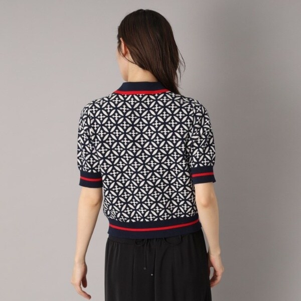 ドレステリア（DRESSTERIOR）/【大人百花春号掲載 モデル美香さん着用】オーバーラップサークルジャカードポロニット