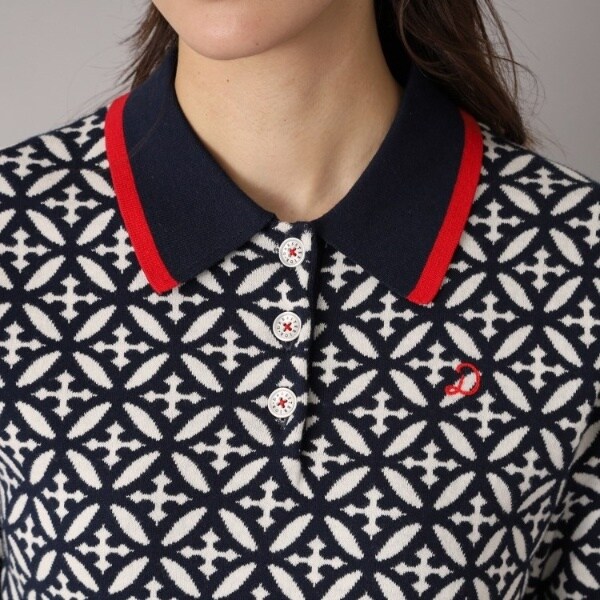 ドレステリア（DRESSTERIOR）/【大人百花春号掲載 モデル美香さん着用】オーバーラップサークルジャカードポロニット