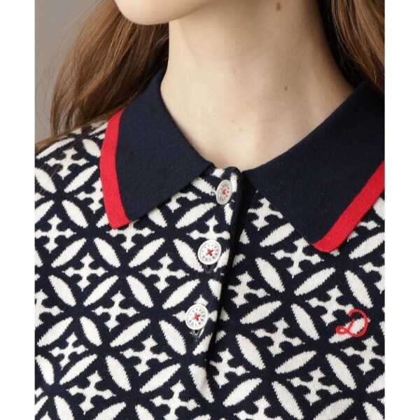 ドレステリア（DRESSTERIOR）/【大人百花春号掲載 モデル美香さん着用】オーバーラップサークルジャカードポロニット