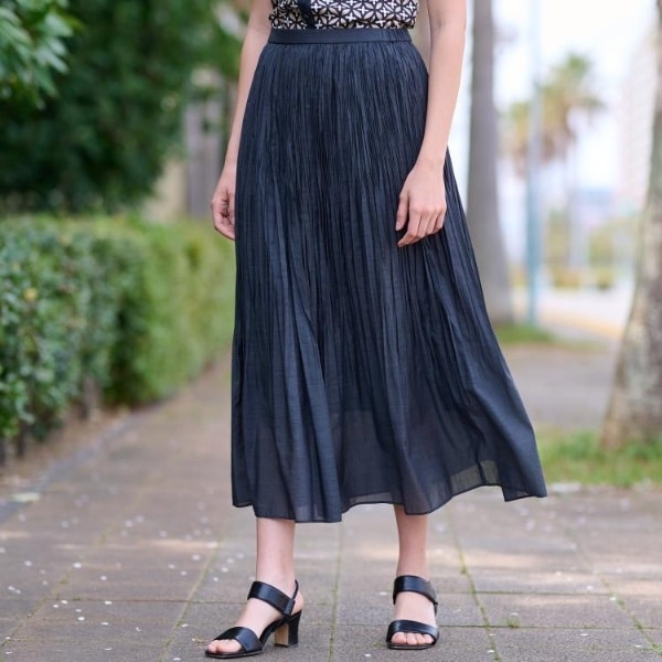 ドレステリア（DRESSTERIOR）/【ウエストゴムミディ丈】シアープリーツスカート