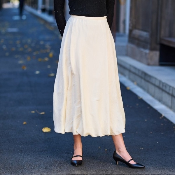 ドレステリア（DRESSTERIOR）/【裏地あり後ろウエストゴム】シアーワッシャーバルーンスカート