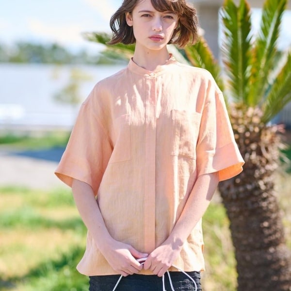 ドレステリア（DRESSTERIOR）/【リネン100％洗える】フレンチリネンハーフスリーブシャツ