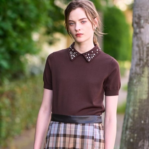 ドレステリア（DRESSTERIOR）/【きれいめ／オンオフ】ビジューカラーニット