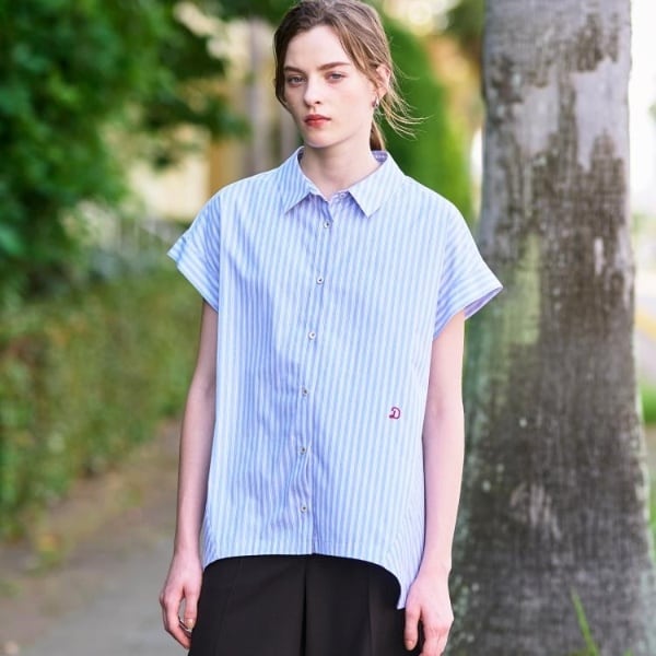 ドレステリア（DRESSTERIOR）/【洗えるコットン100％】イレギュラーヘムストライプシャツ