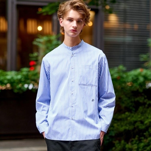 ドレステリア（DRESSTERIOR）/バンドカラー ロンストシャツ