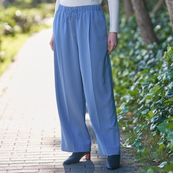 ドレステリア（DRESSTERIOR）/【洗えるウエストゴム】サテンイージーパンツ