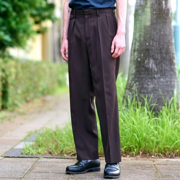 ドレステリア（DRESSTERIOR）/【セットアップ可】ブラウンツイル ツータックパンツ_5