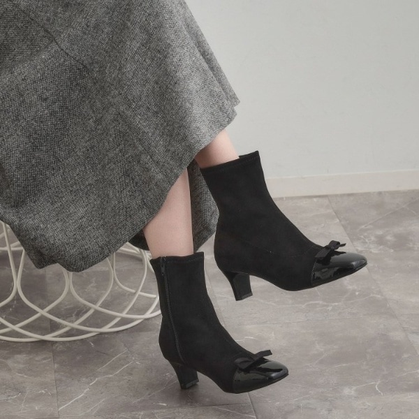 クチュールブローチ（Couture Brooch）/ドッキングデザインリボンストレッチブーツ