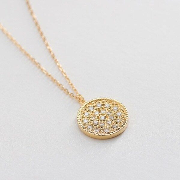 ココシュニック（COCOSHNIK）/K18ダイヤモンド ミルパヴェネックレス大の通販は