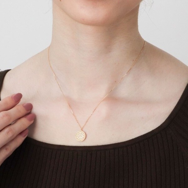 ココシュニック（COCOSHNIK）/K18ダイヤモンド ミルパヴェネックレス大の通販は