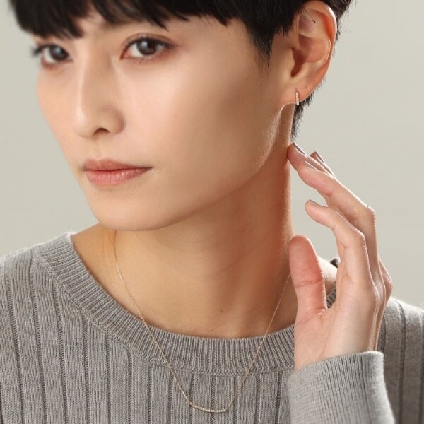 ココシュニック（COCOSHNIK）/K18ダイヤモンド バゲットカット アーチネックレス_3