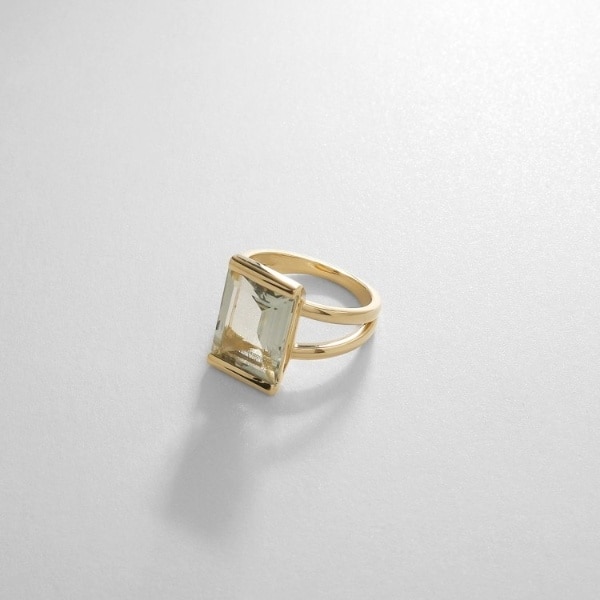 ココシュニック（COCOSHNIK）/K18グリーンクォーツ ダブルアーム リングの通販は