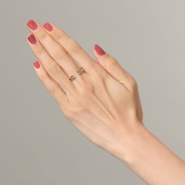 ココシュニック（COCOSHNIK）/K10ダイヤモンド アーチラインスリット リング_9
