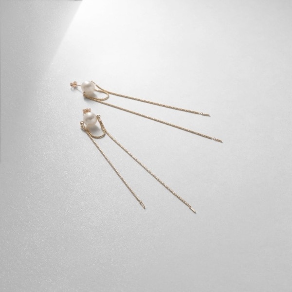 ココシュニック（COCOSHNIK）/K10パール スパイクトリプルフリンジ スタッドピアス