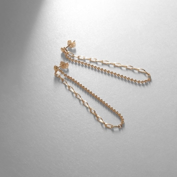 ココシュニック（COCOSHNIK）/K10ボール×アズキチェーンセパレート スタッドピアスの通販は 31,460円