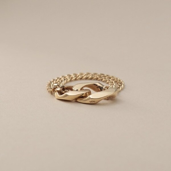 ココシュニック（COCOSHNIK）/K10キヘイモチーフダブルチェーン リング