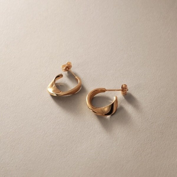 ココシュニック（COCOSHNIK）/K10平甲ひねりフープ スタッドピアス