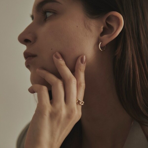 ココシュニック（COCOSHNIK）/K18甲丸 ワンタッチピアス