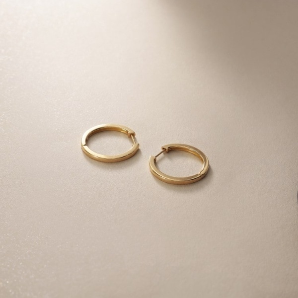 COCOSHNIK オーバル フープピアス シルバー×K10 ゴールド ココシュ