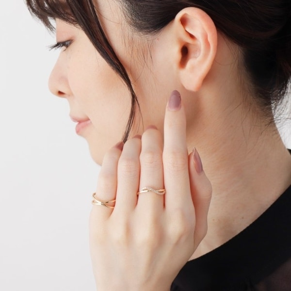 ココシュニック（COCOSHNIK）/K10ダブルアーチ ピンキーリング