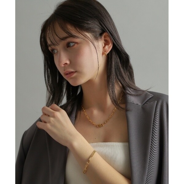 ココシュニック オンキッチュ（COCOHNIK onkitsch）/しろがね色 スモールフープ クロワッサンピアス GP