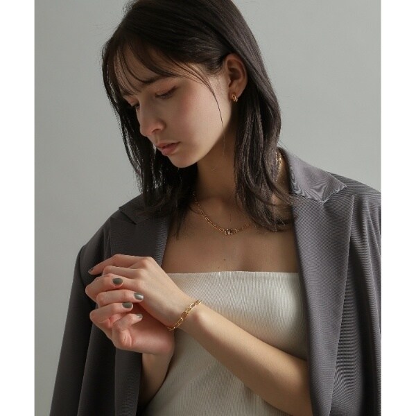 ココシュニック オンキッチュ（COCOHNIK onkitsch）/しろがね色 スモールフープ クロワッサンピアス GP