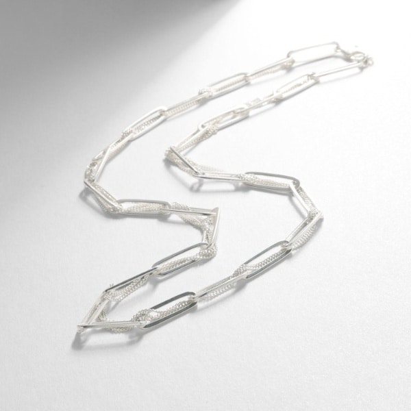 ココシュニック オンキッチュ（COCOHNIK onkitsch）/シルバー ミックスチェーン フラットカーブ スルー ネックレスの通販は 16,060円