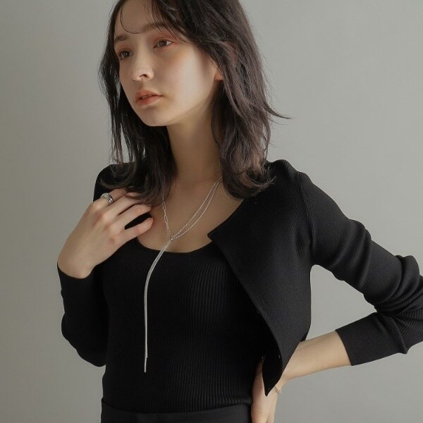 ココシュニック オンキッチュ（COCOHNIK onkitsch）/シルバー ミックスチェーン フラット カーブドレープY ネックレス_10