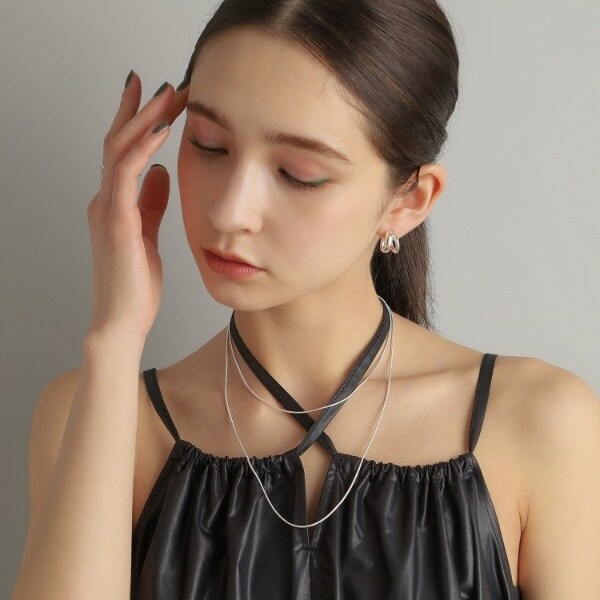 K18 ゴールド ココシュニック デザインロングネックレス 90cm プラチナ