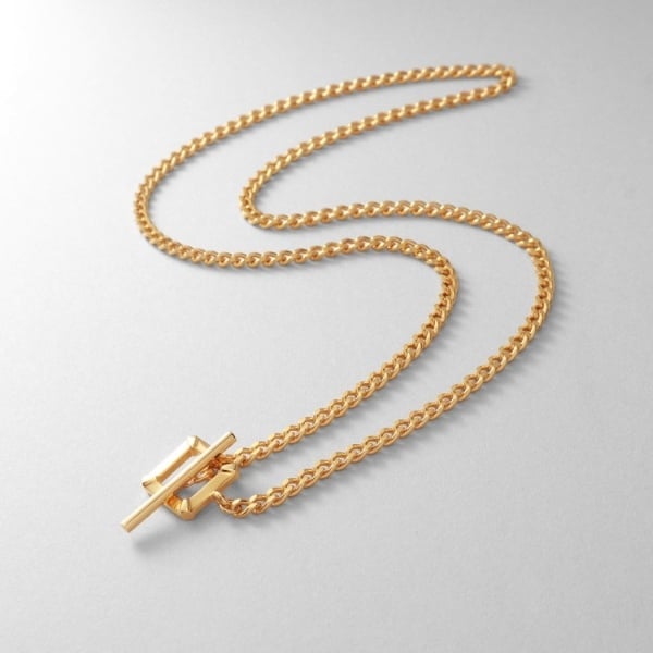 ココシュニック オンキッチュ（COCOHNIK onkitsch）/シルバー カーブチェーン スクエアマンテルネックレス GP