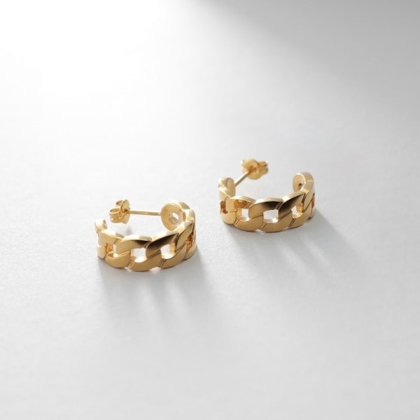 ココシュニック オンキッチュ（COCOHNIK onkitsch）/シルバー フラットカーブチェーンモチーフピアス GP