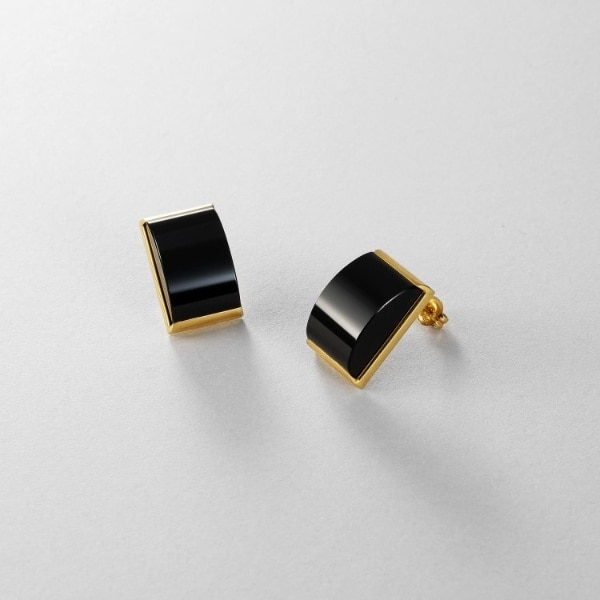 ココシュニック オンキッチュ（COCOHNIK onkitsch）/シルバー オニキス バフトップカットピアス GP