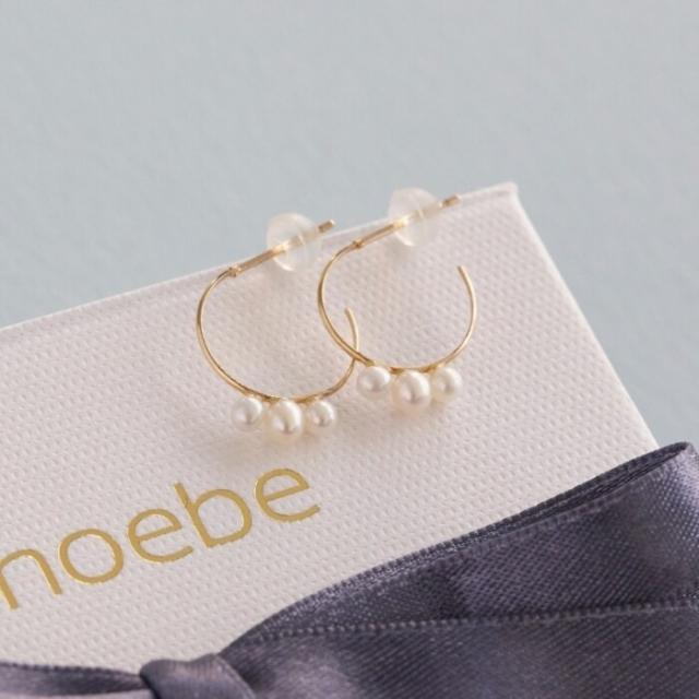フィービィー（Phoebe）/【K10】フルールパールフープピアス／BOX& 