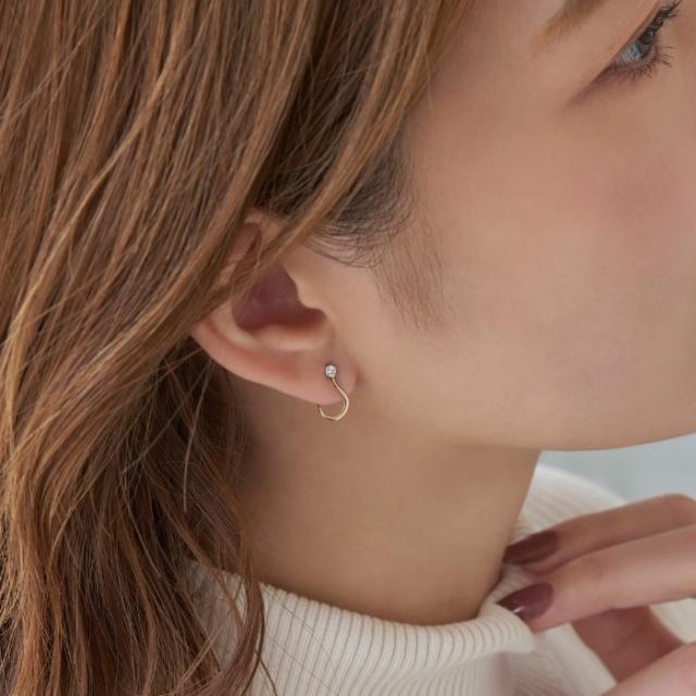イヤリング 「 K10 」ドロップビジューイヤリング