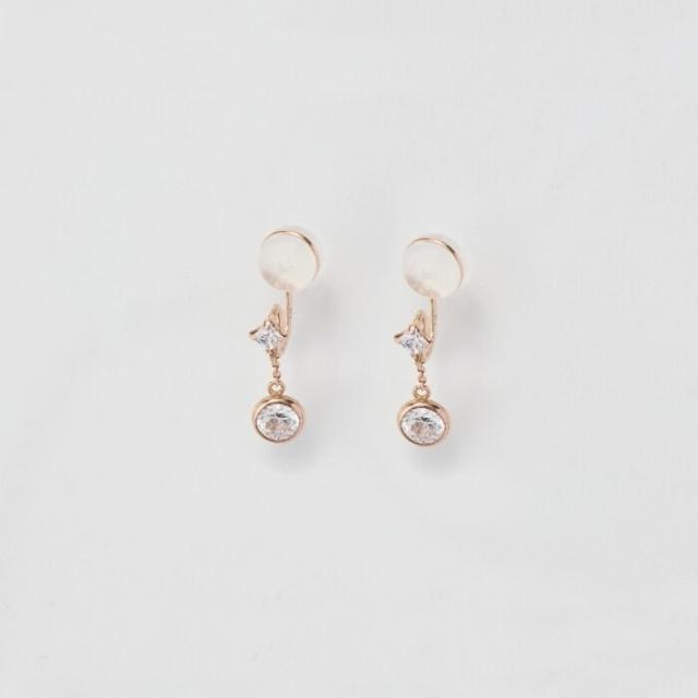 フィービィー（Phoebe）/【K10】ティアーズビジューイヤリング　ローズゴールド/BOX付き