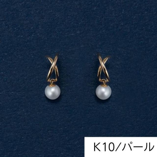 フィービィー（Phoebe）/【K10】クロッシングパールピアス／BOX付き