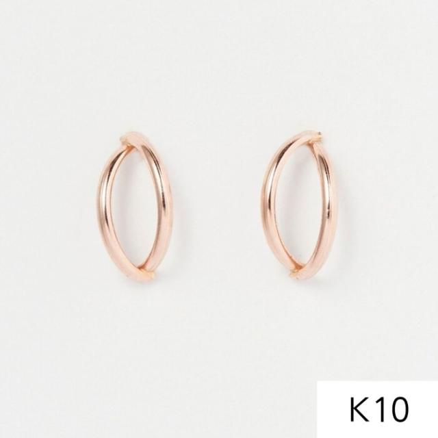 フィービィー（Phoebe）/【K10】ダブルハーフフープピアス さくら色ゴールド