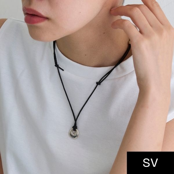 ジュピター（JUPITER）/【牛革・SV】メタルトップコードネックレス シルバー