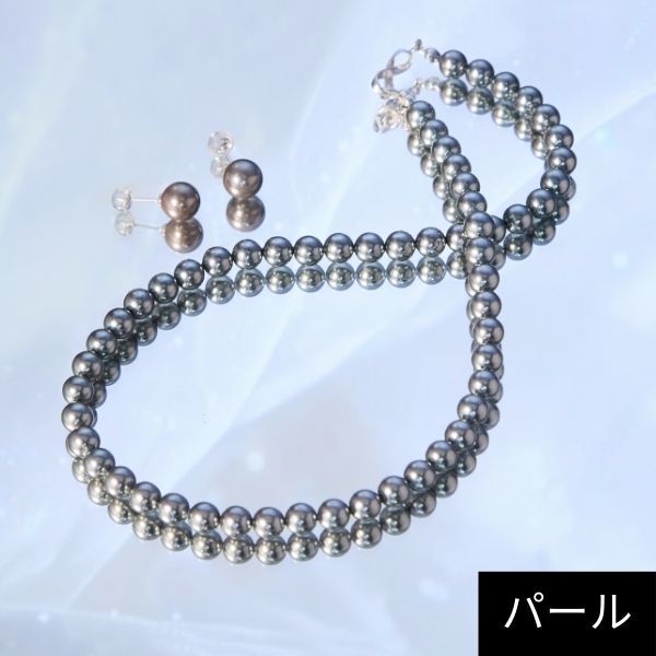 ジュピター（JUPITER）/【国産貝パール】フォーマルパールネックレス＆ピアスセット グレー_19